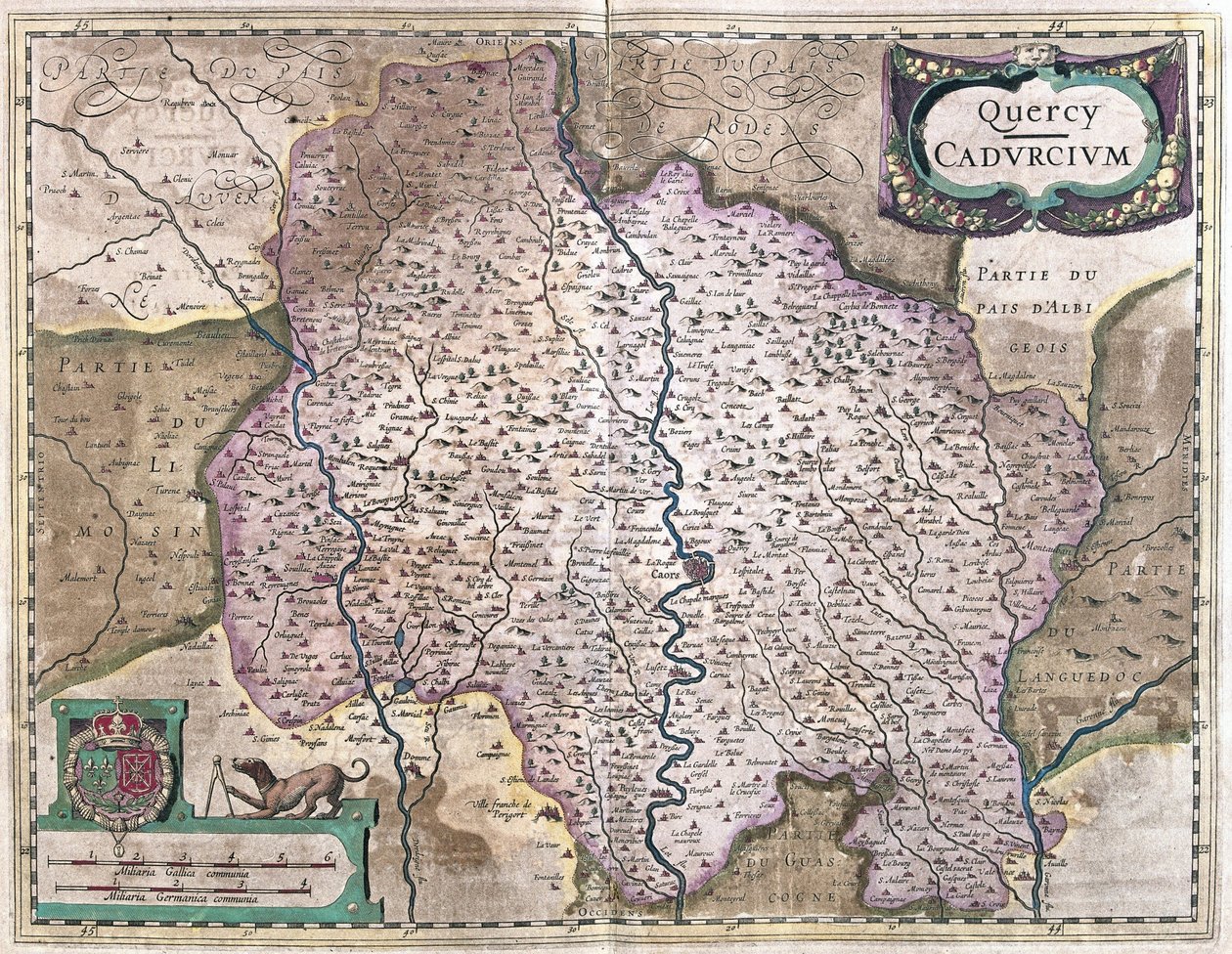Cahors, Fransa (gravür by Gerardus Mercator