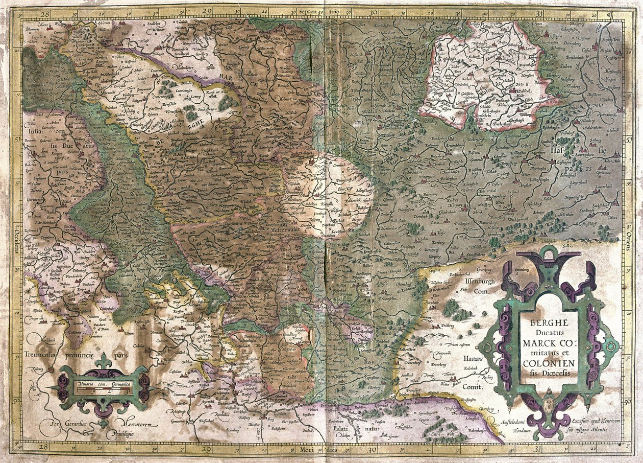 Köln, Waldeck (Hesse), Almanya (gravür by Gerardus Mercator