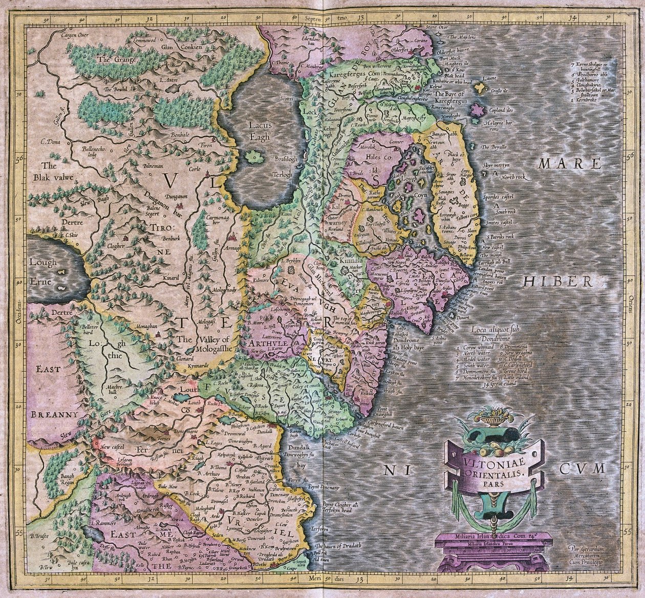 Doğu İrlanda by Gerardus Mercator