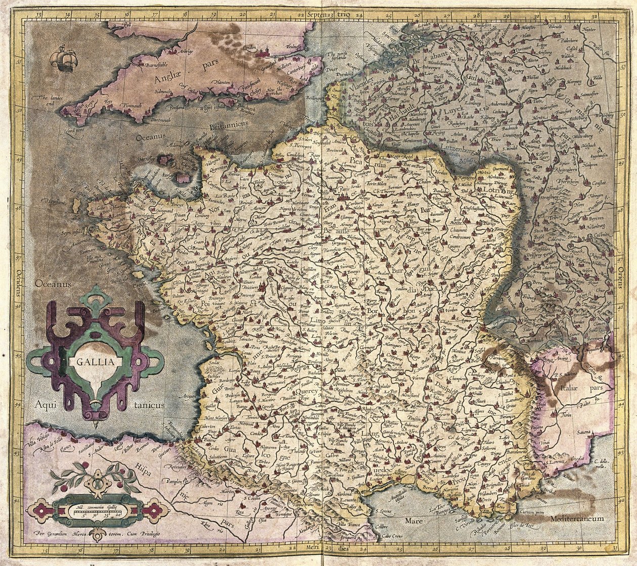 Fransa (gravür by Gerardus Mercator