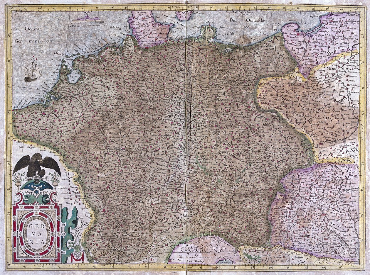 Almanya (gravür by Gerardus Mercator