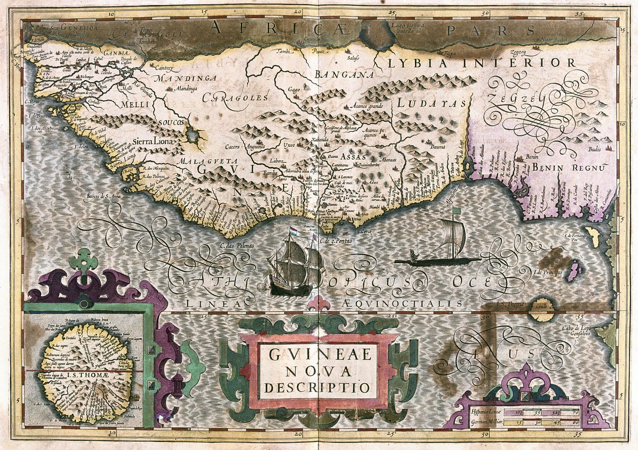 Gine, Libya - Afrika (gravür by Gerardus Mercator