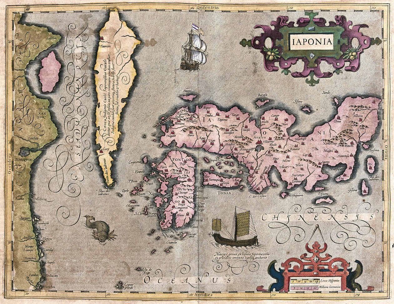 Japonya (gravür by Gerardus Mercator