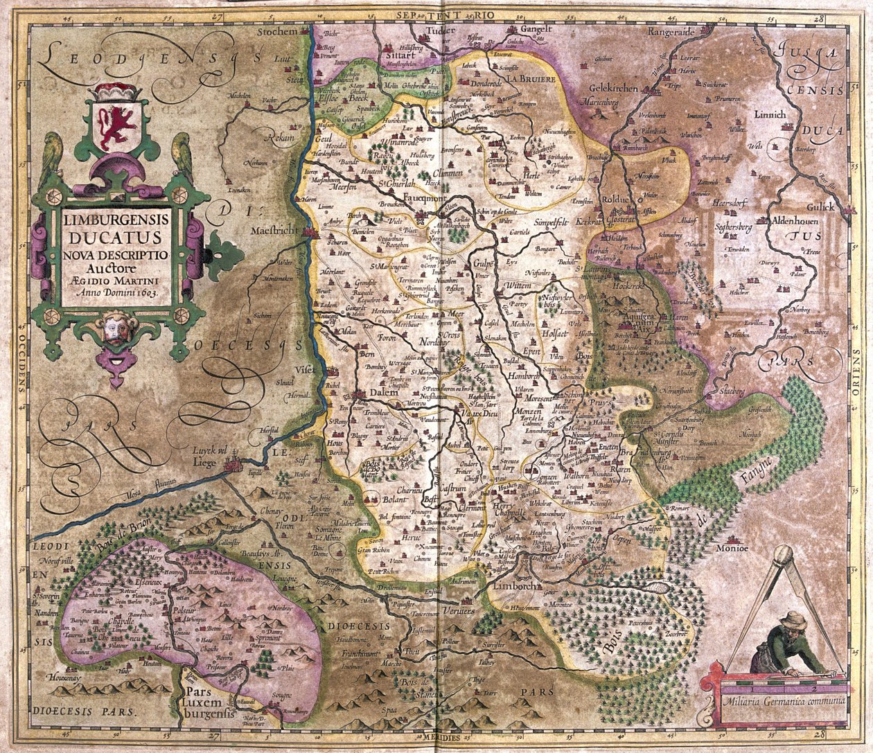 Limburg, Belçika (gravür by Gerardus Mercator
