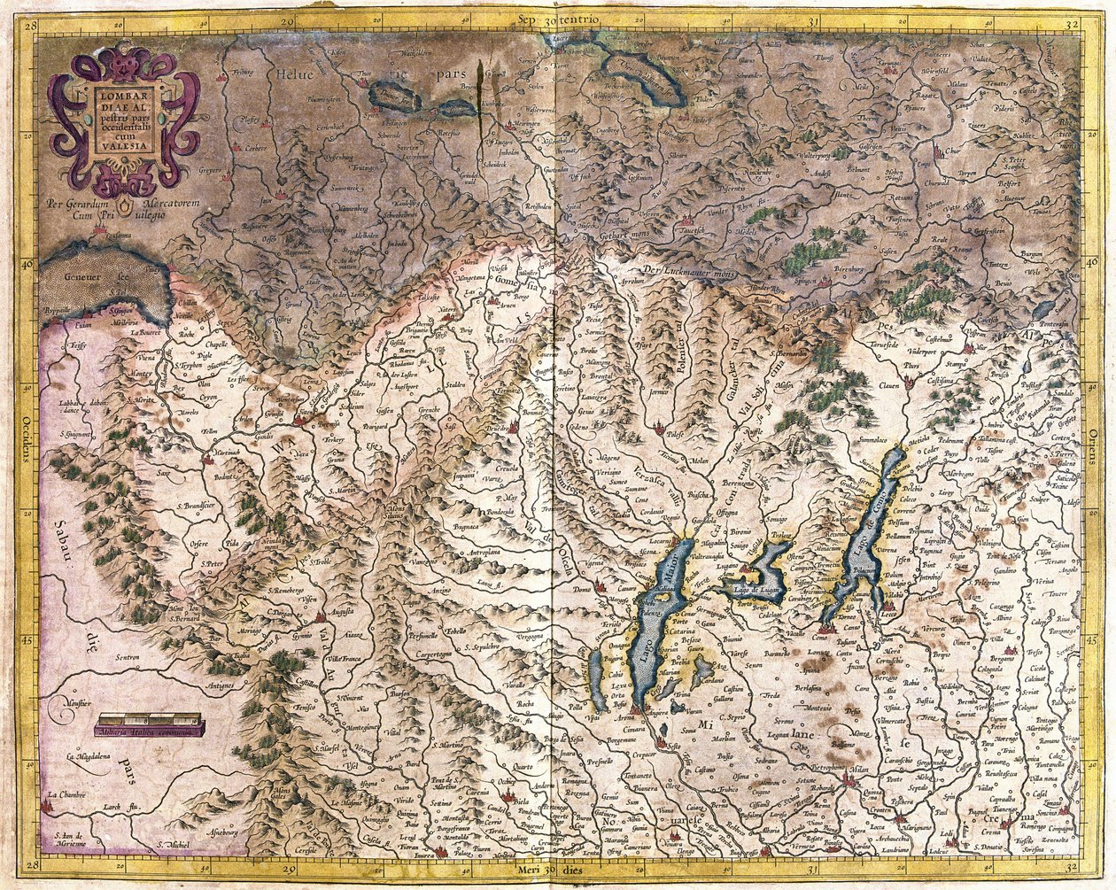 Kuzey İtalya (gravür by Gerardus Mercator