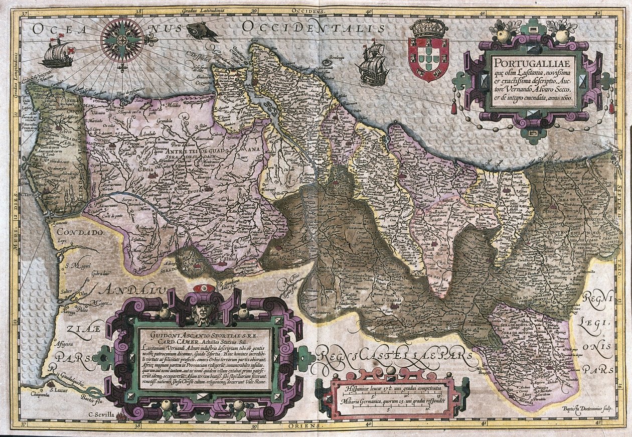 Portekiz (gravür by Gerardus Mercator