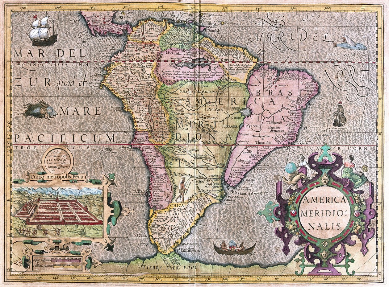 Güney Amerika (gravür by Gerardus Mercator