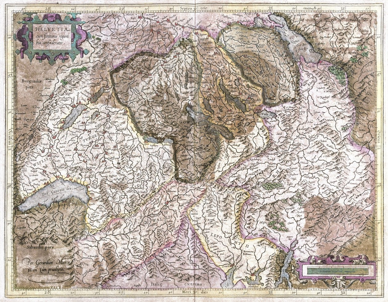 İsviçre (gravür by Gerardus Mercator