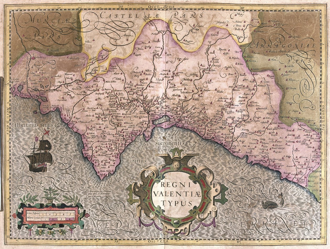 Valencia, İspanya (gravür by Gerardus Mercator