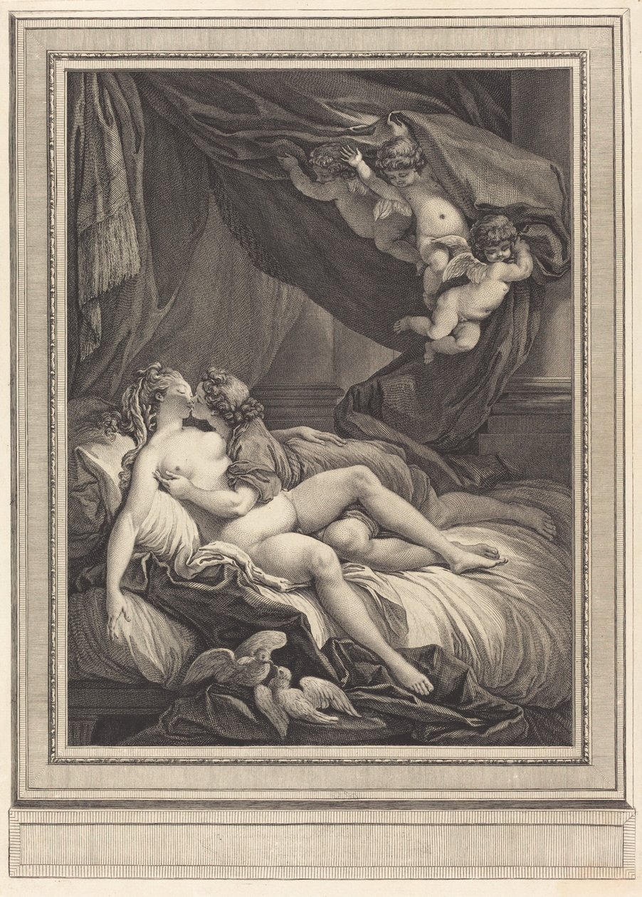 Venüs ve Adonis by Geraud Vidal after Charles Monnet