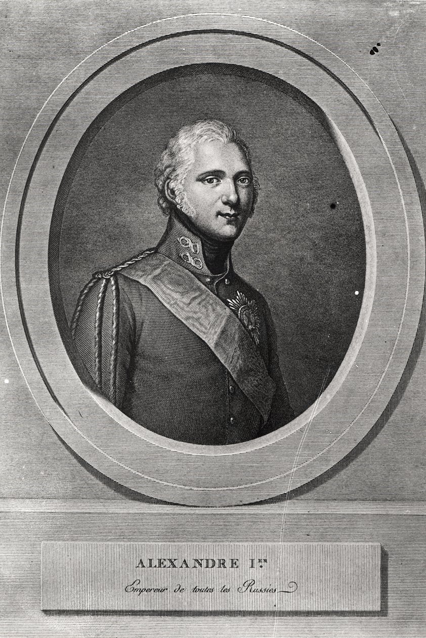 Portrait of Alexander I (1777-1825) engraved by Pierre Alexandre Tardieu (1756-1844)   by Gerhard Kuchelchen