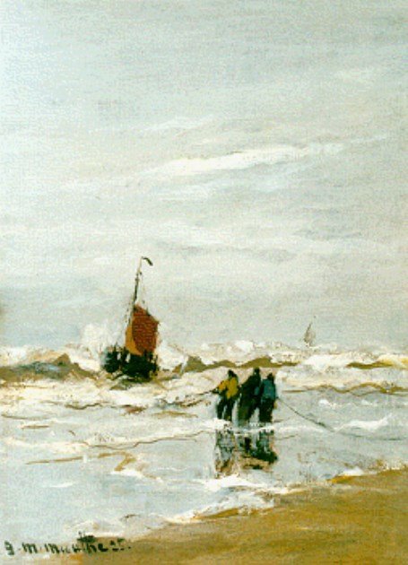 Lijnhaalders in de branding by Gerhard Morgenstjerne Munthe