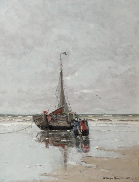 Sahilde bomba olan balıkçı kadınlar by Gerhard Morgenstjerne Munthe