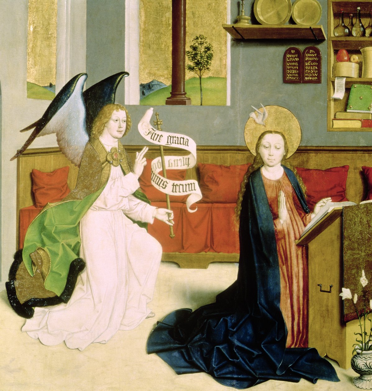 Müjde, c.1470-80 (panelde tempera) by German School