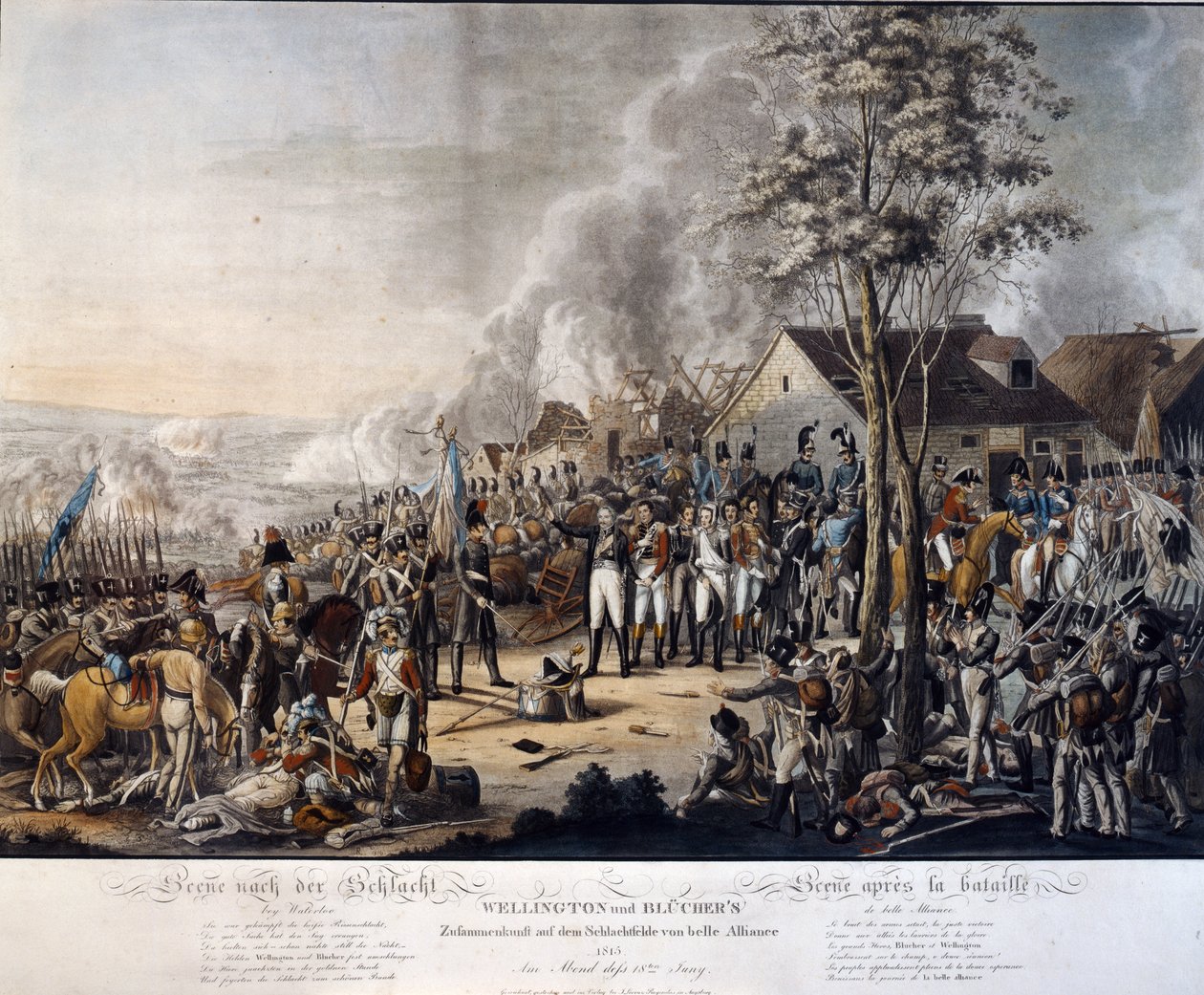 Scene after the Battle of Waterloo, 18th June 1815  by German School