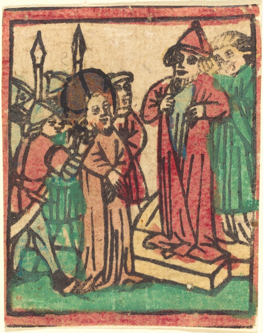 Caiaphas Elbiselerini Yırtıyor by German 15th Century
