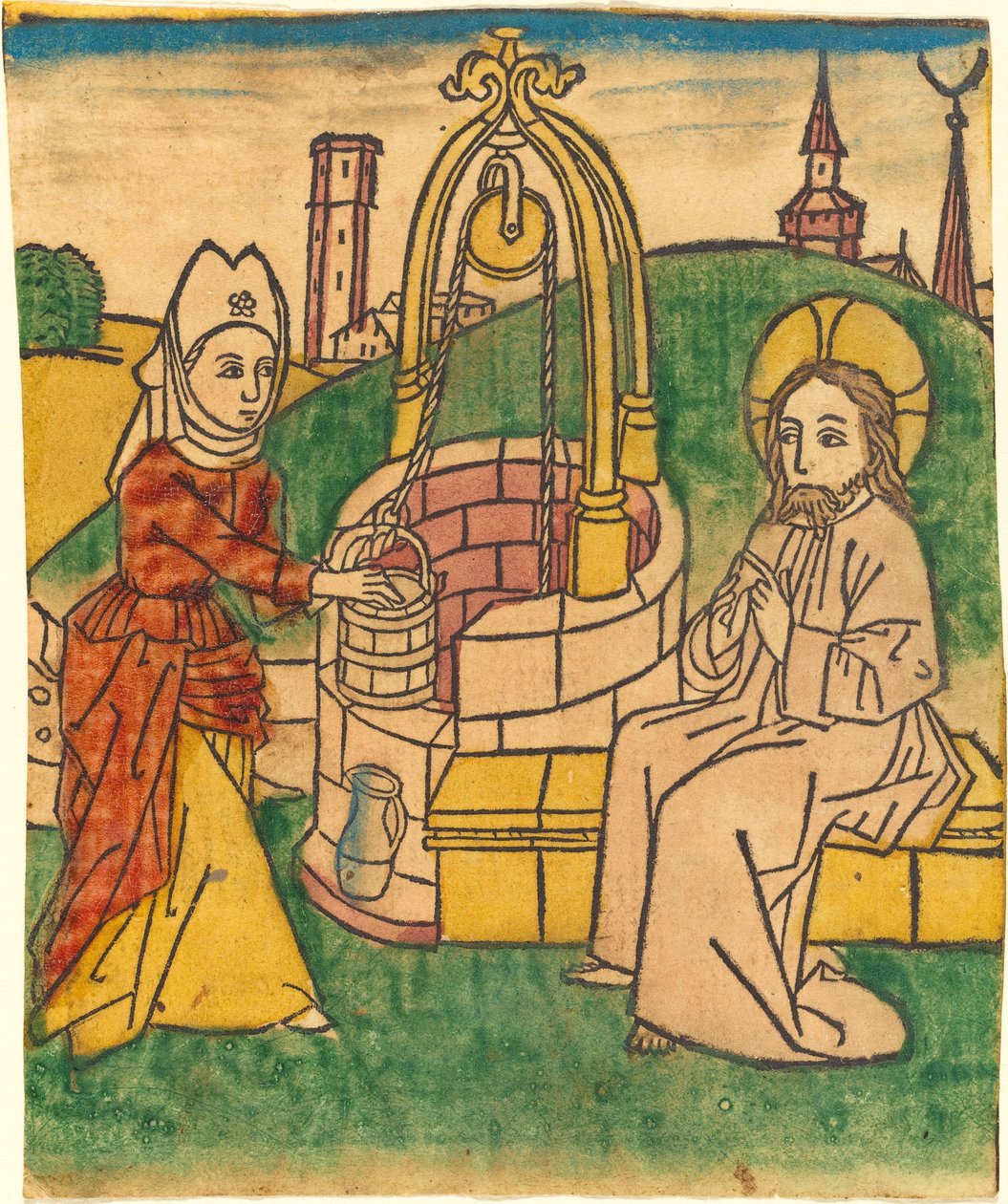 İsa ve Samiriyeli Kadın by German 15th Century