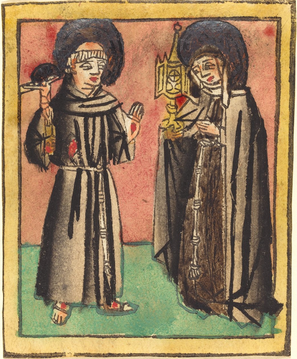 Aziz Francis ve Aziz Clara by German 15th Century