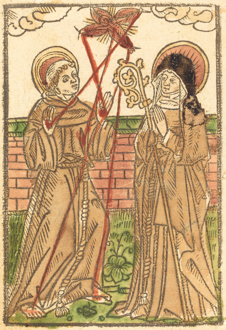 Aziz Francis ve Aziz Clara by German 15th Century