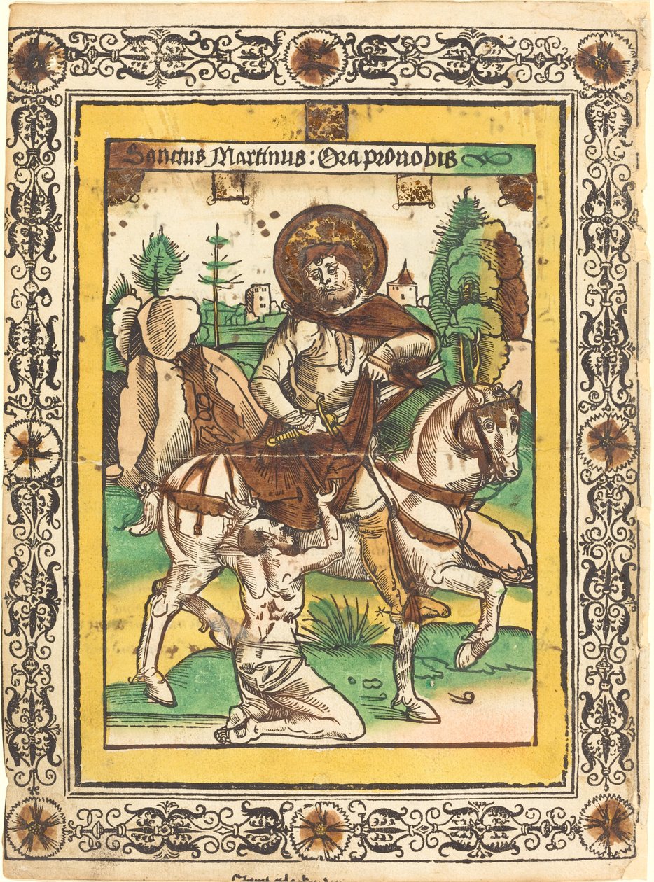 Aziz Martin ve Dilenci by German 15th Century