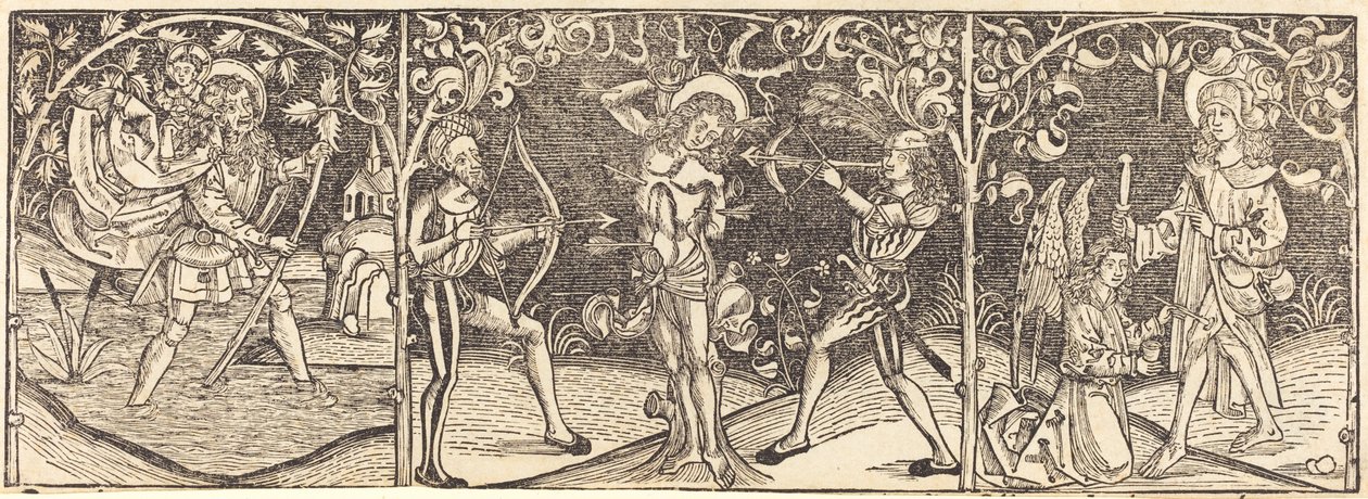 Aziz Christopher, Sebastian ve Roche by German 15th Century