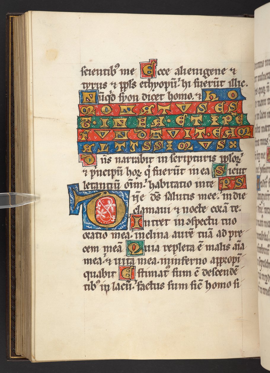 Ekle. 60629, f.90v Baş harf ve metin (parşömen) by German School