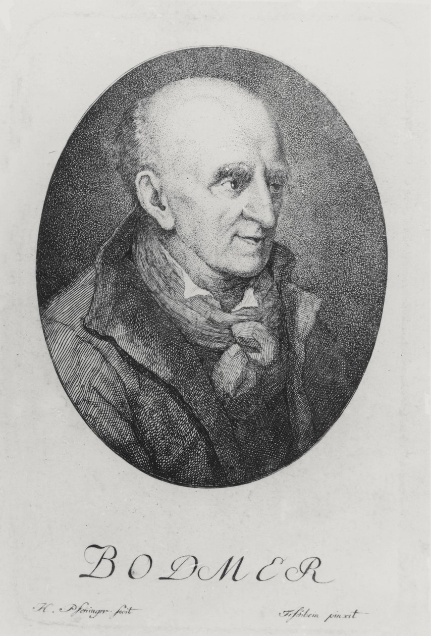 Johann Jacob Bodmer (gravür) by German School