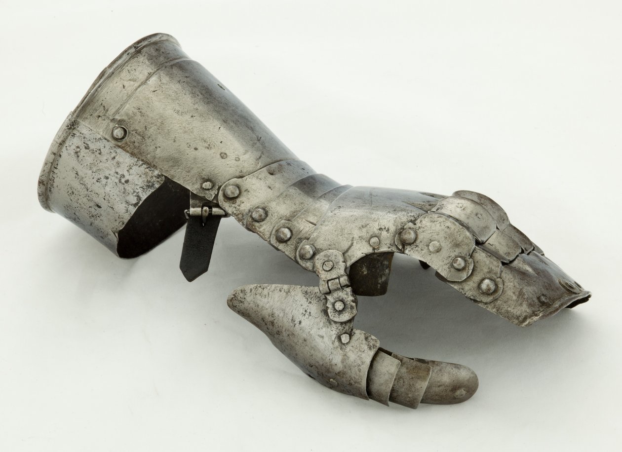 Sol Eldiven, c.1490-1510 (çelik ve deri) by German School