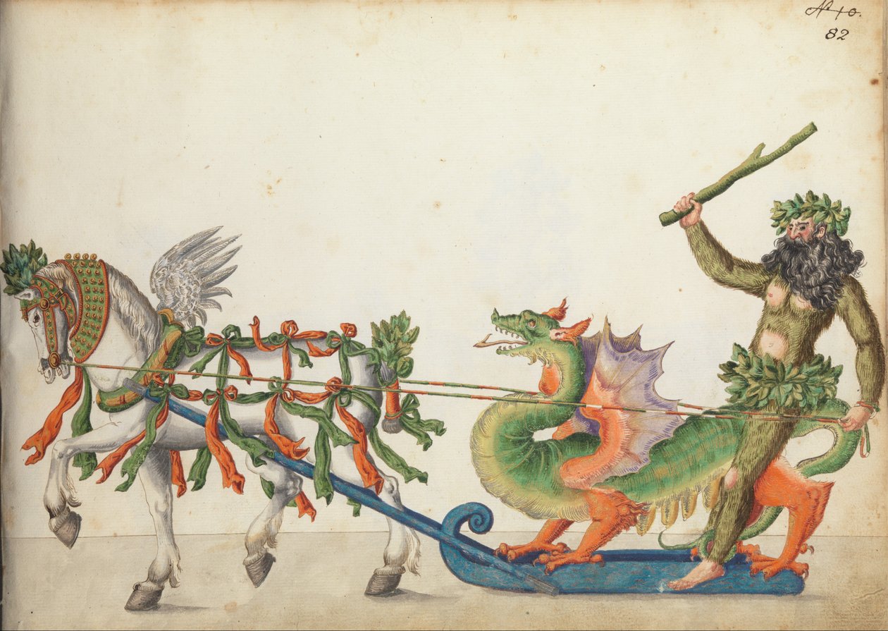 Geçit töreninde yarışma kızağı, c.1640 by German School