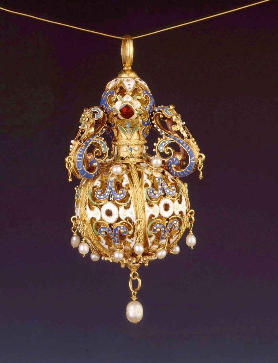 Pomander, c.1600 (altın ve emaye işi emaye) by German School