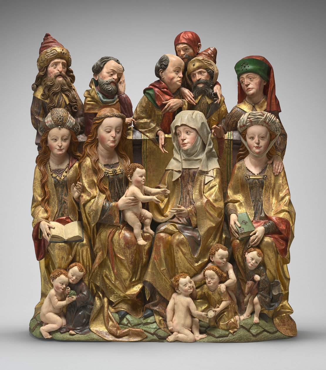 Kutsal Akrabalık, c.1480-1490 (çok renkli ahşap) by German School