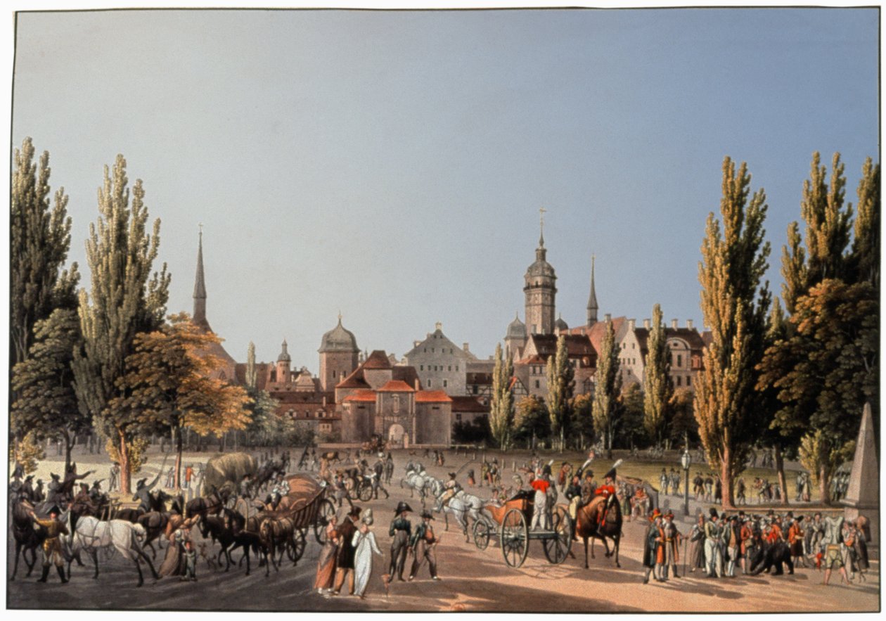 Leipzig fuarı. yaklaşık 1810-20 (gravür) by German School
