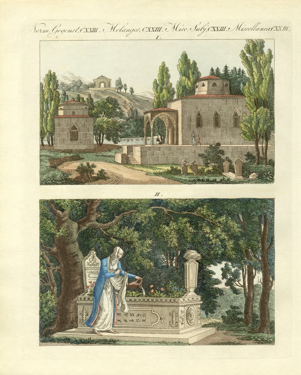Türk kazıcılar (renkli gravür) by German School