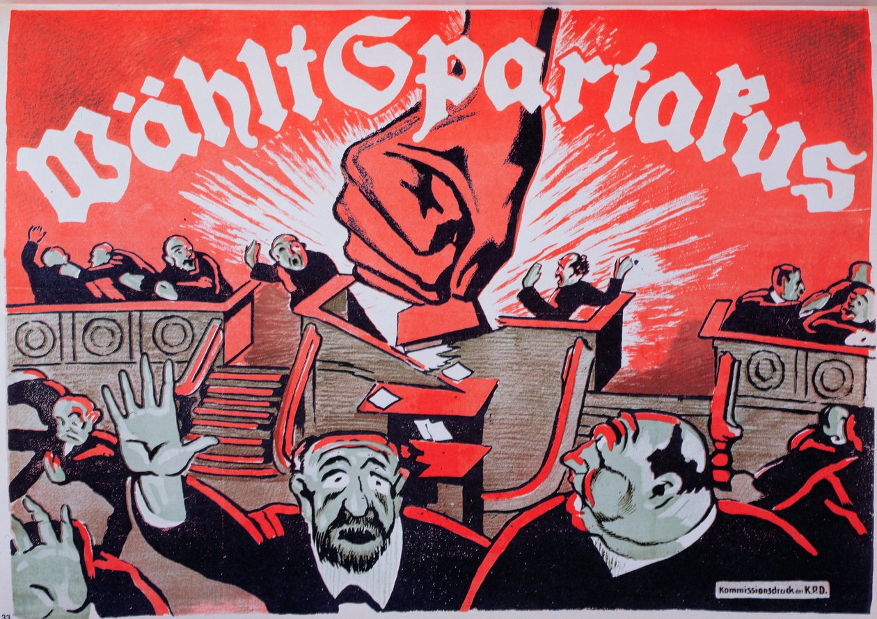 Votez Spartacus, Spartakist Ligi seçim afişi, 1918 by German School