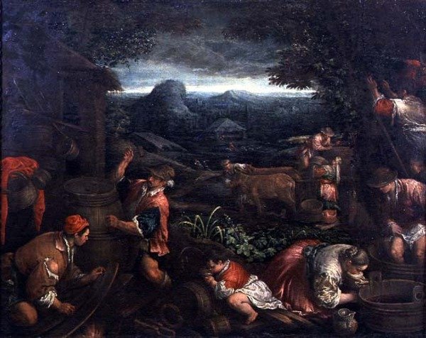 Üzüm Hasadı (tuval üzerine yağlı boya) by Gerolamo Bassano