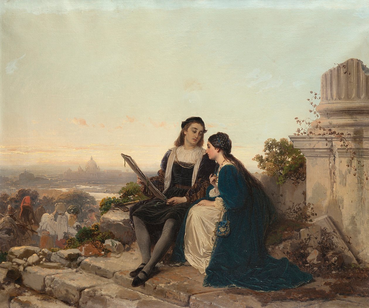 Raphael ve Fornarina, 1869. by Gerolamo Induno