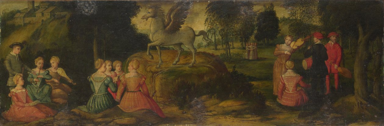 Pegasus ve İlham Perileri, c.1540 by Gerolamo Romanino