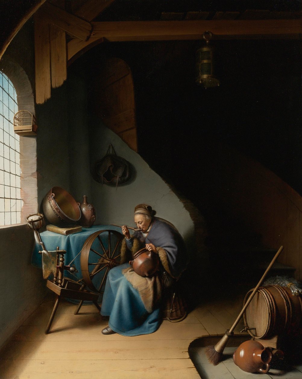 Woman Eating Porridge by Gerrit Dou