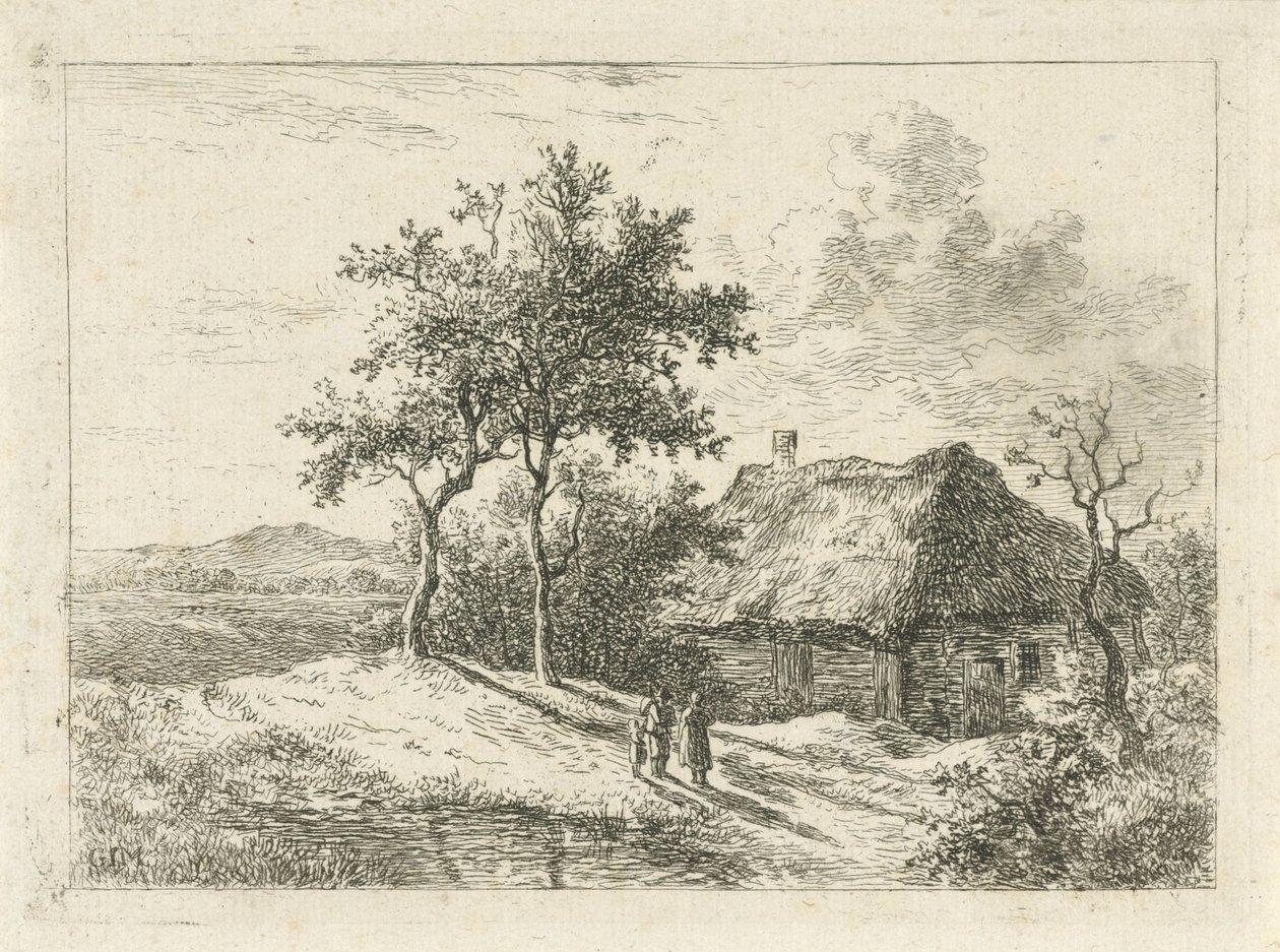 Bir çiftlikte üç figür by Gerrit Jan Michaëlis