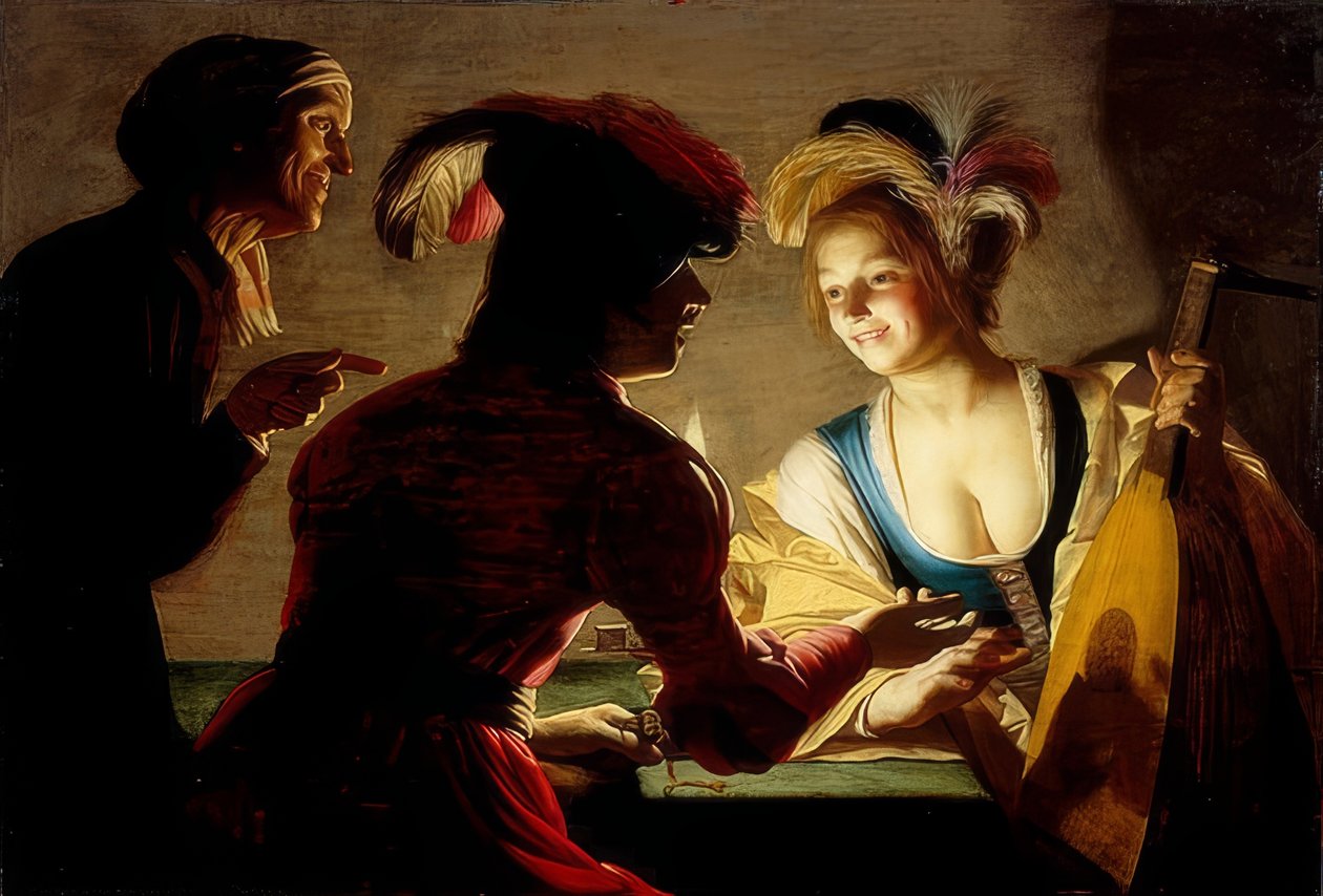 Çöpçatan. 1625 by Gerrit van Honthorst
