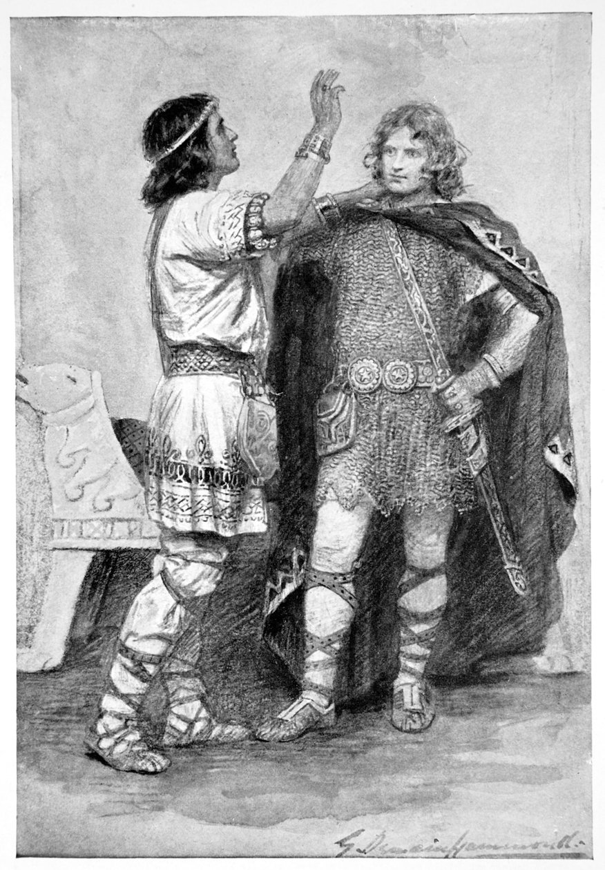 Hereward ve Sigtryg, 1910. by Gertrude E Demain Hammond