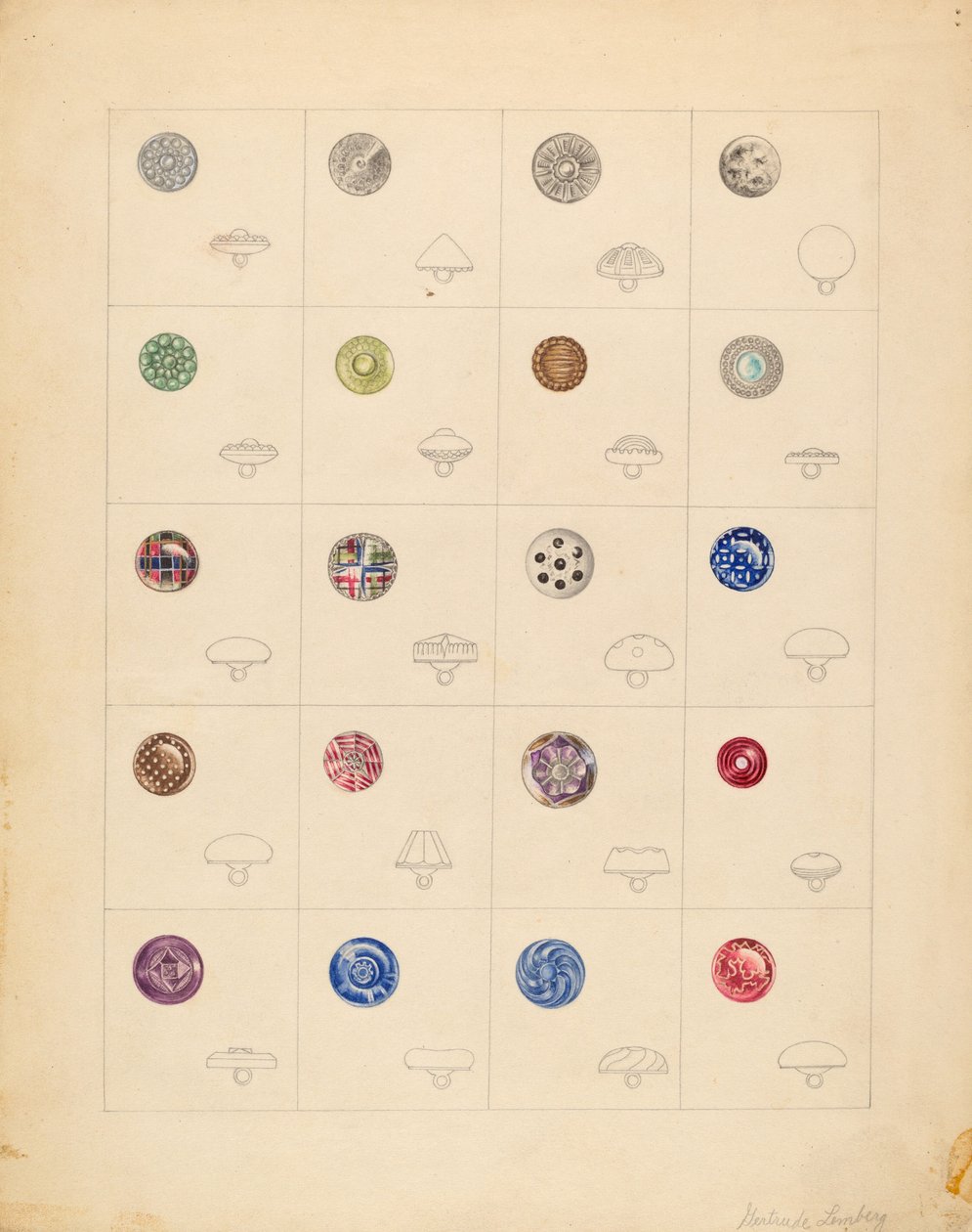 Düğmeler, ç. 1937. by Gertrude Lemberg