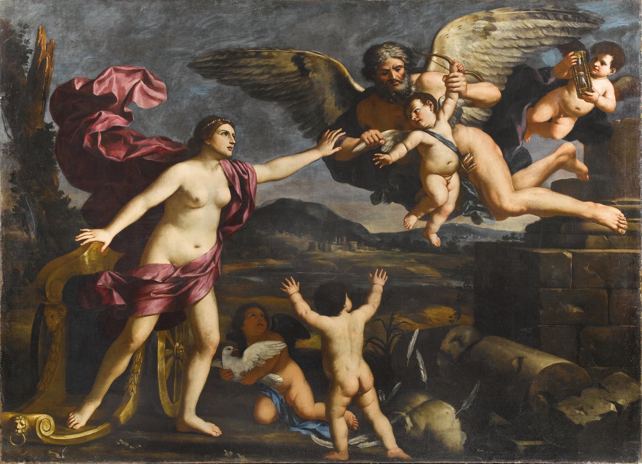 Venüs, Aşk Tanrısı ve Kronos by Giacinto Gimignani