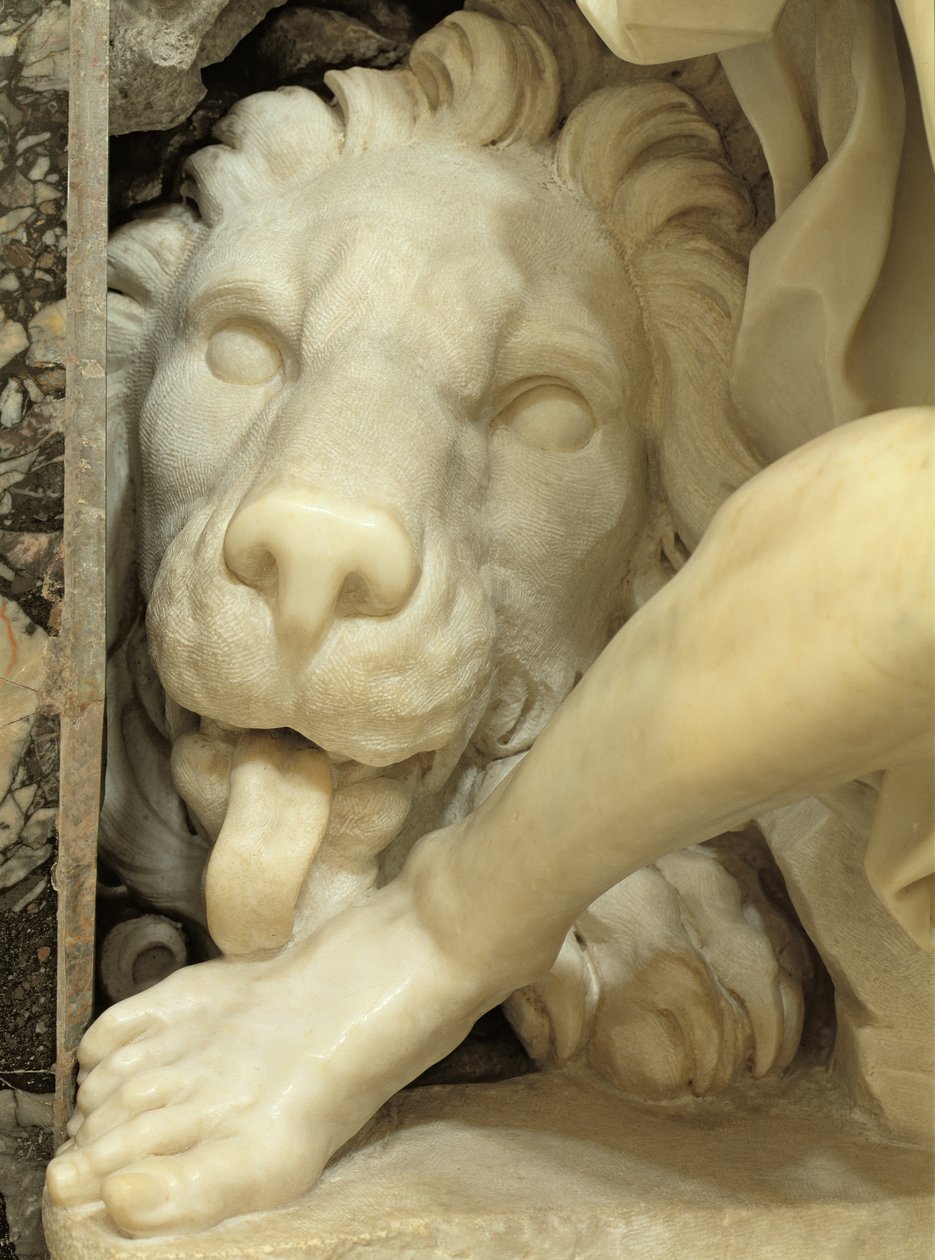 186919 Daniel mermer detay ayağını yalayan bir Aslan by Gian Lorenzo Bernini