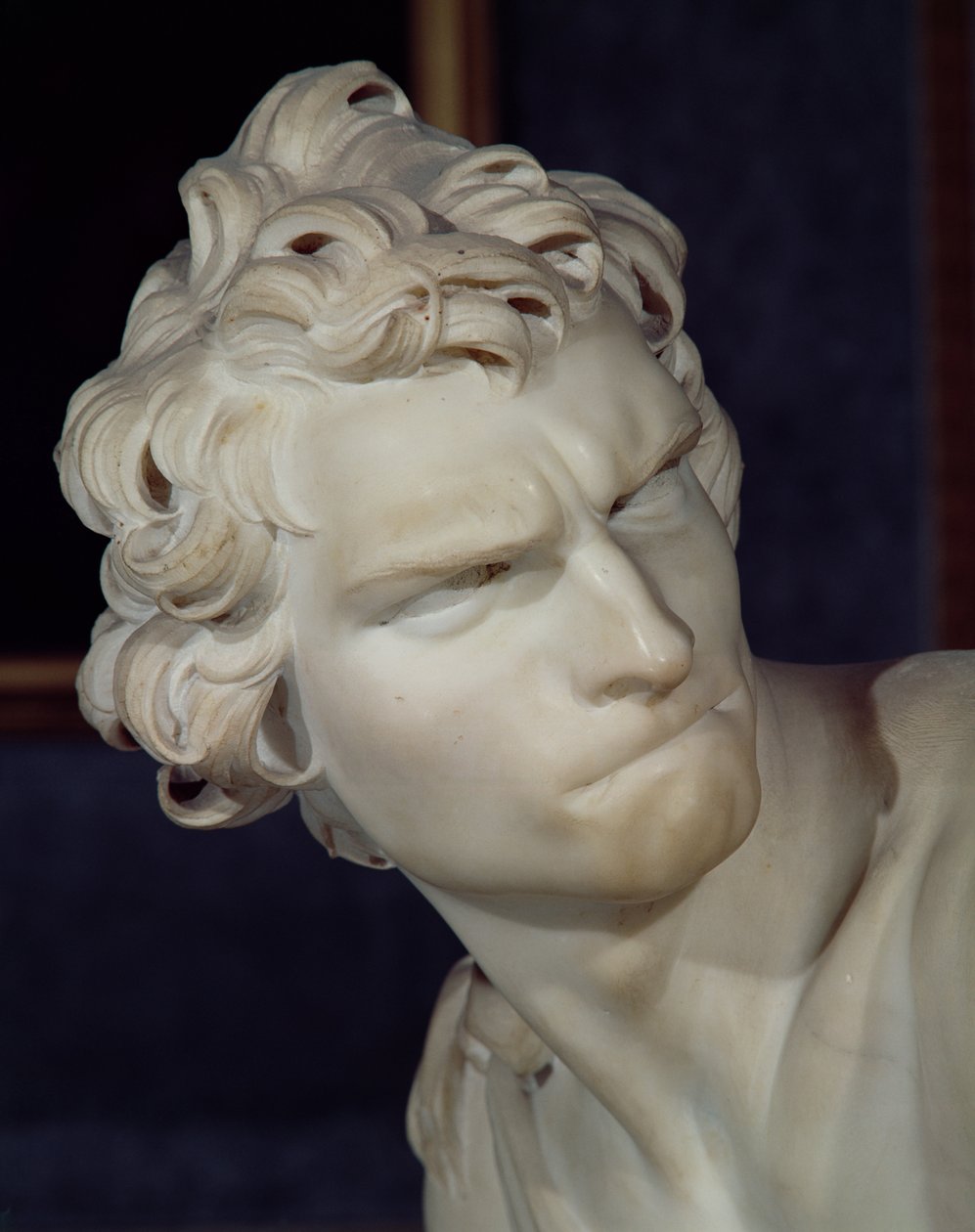 David, kafa detayı, 1623-23 mermer by Gian Lorenzo Bernini