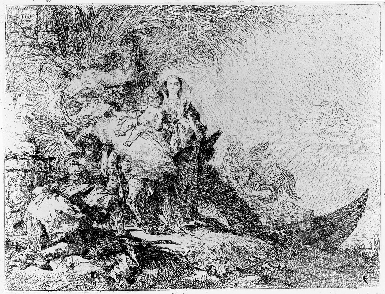 The Flight into Egypt, c.1750  by Giovanni Domenico Tiepolo