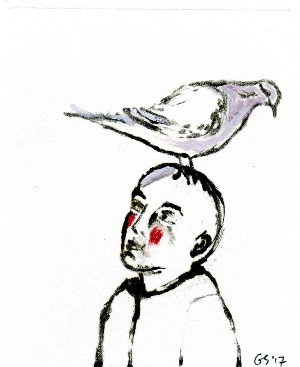 Eve Dönüş II, 2017, (kağıt üzerine yağlı boya) by Gigi Sudbury