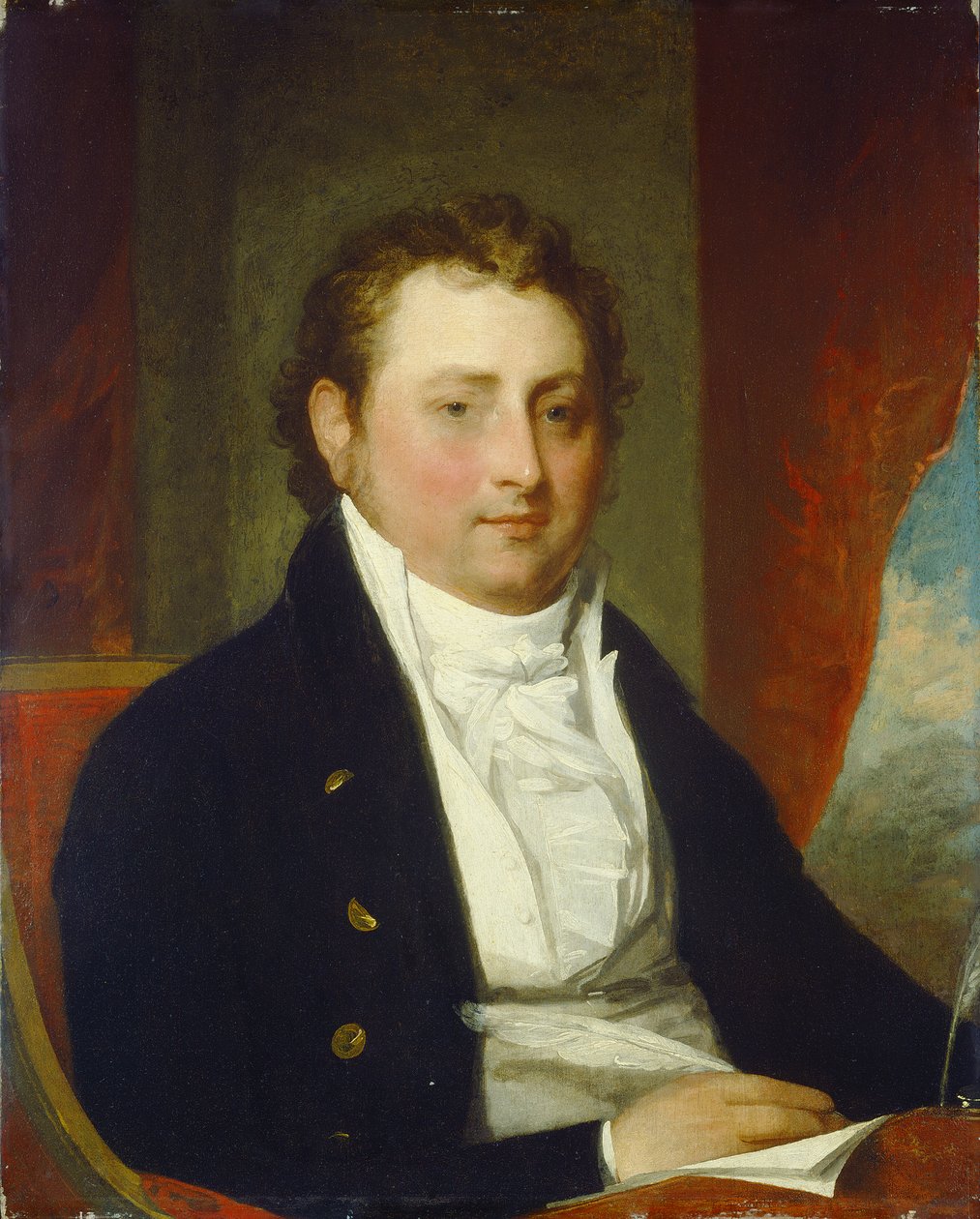 Edward Stow, c.1803 (tahta üzerine yağlı boya) by Gilbert Stuart