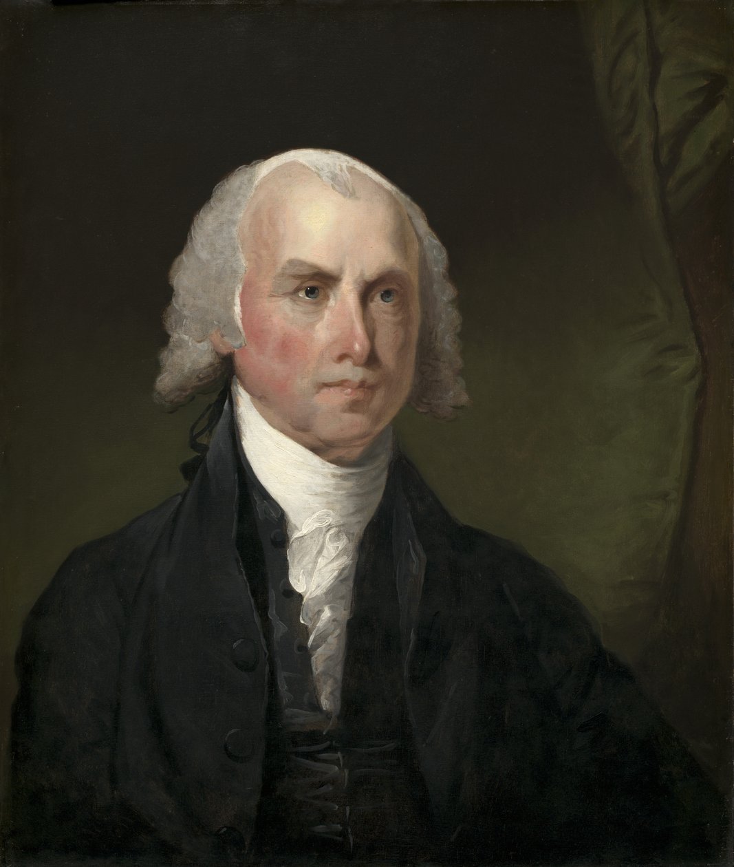 James Madison c.1821 (oil on wood) by Gilbert Stuart