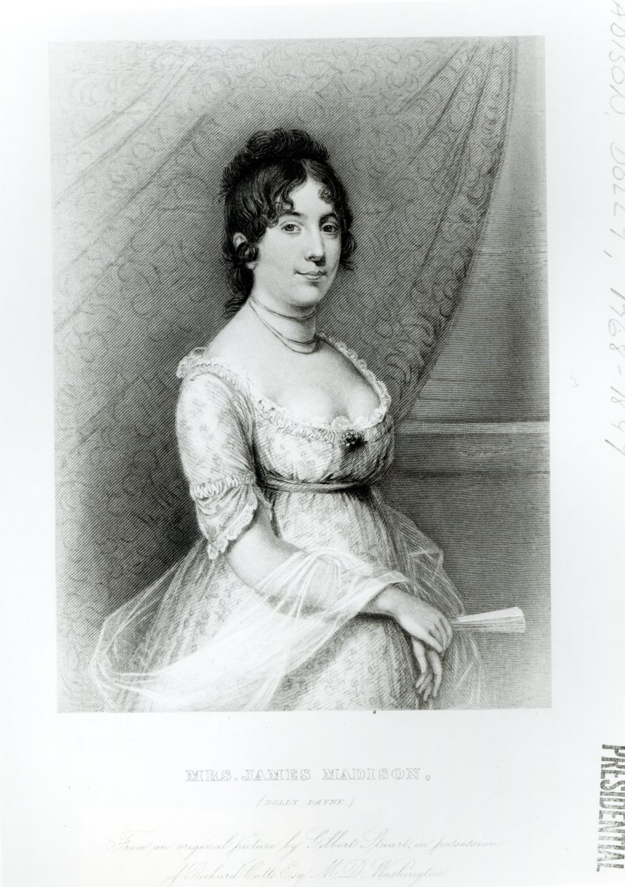 Mrs James Madison, Dolley Payne (1768-1849), c.1804-55  by Gilbert Stuart